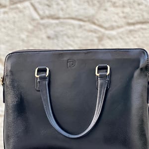 Urban Black Leather Laptop bag