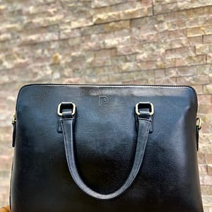 Urban Black Leather Laptop bag